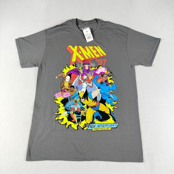 Marvel X-Men Shirt Mens Medium Dark Gray 97 Animated Series Superhero Tee New - Picture 1 of 8